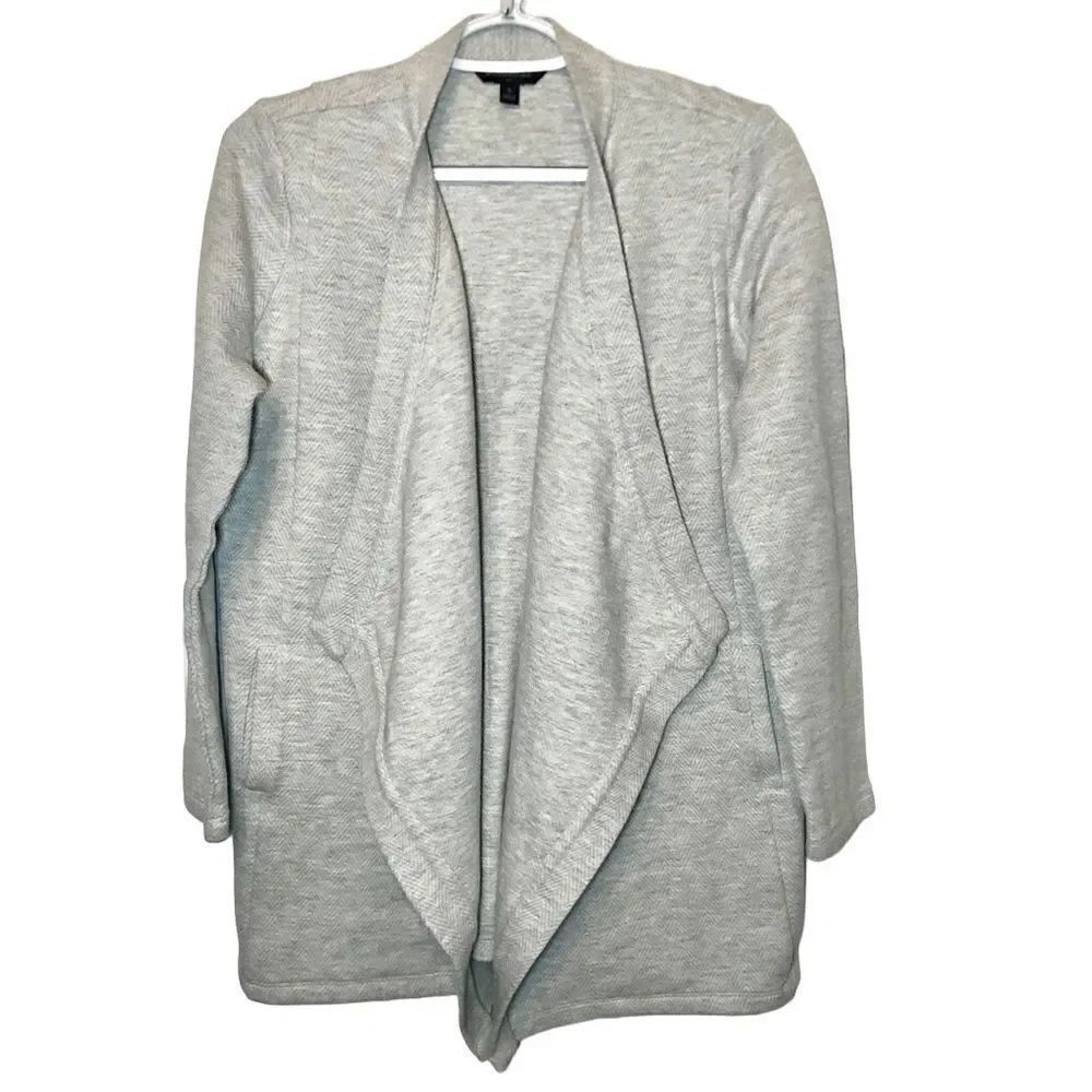 Banana Republic Herringbone Open Front Cardigan in Grey Heather Women’s S